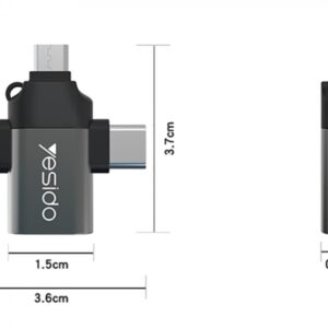 مبدل USB-C / MicroUSB / لایتنینگ OTG یسیدو مدل GS15